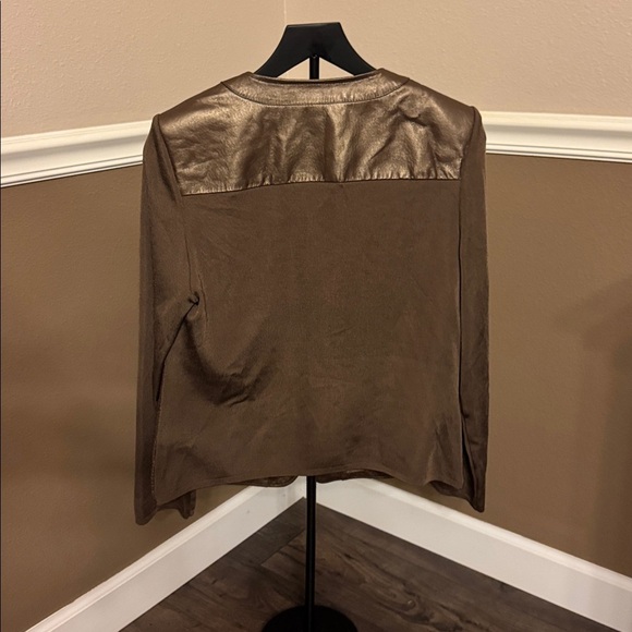 Nygard Collection leather Brown Geometric Blazer - Picture 3 of 5